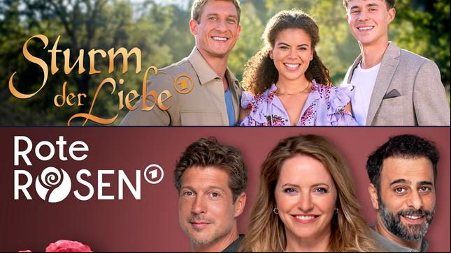 Bild: ARD/Christof Arnold; Torsten Jander Sturm der Liebe (oben) und Rote Rosen (unten)