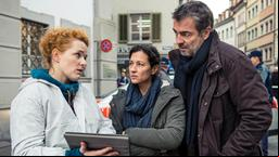 Liz Ritschard (Delia Mayer), Reto Flückiger (Stefan Gubser) und Corinna Haas (Fabienne Hadorn)